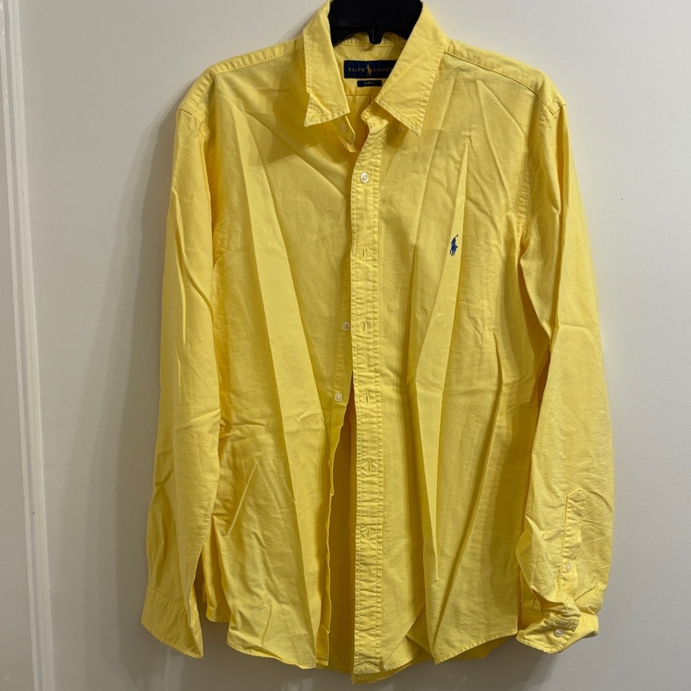 Polo by Ralph Lauren Men's Bright Yellow Button Down Shirt